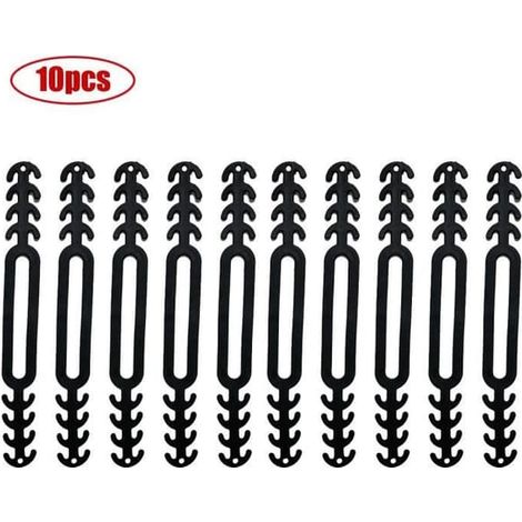 Porte-masque - YWEI - Lot de 10 noirs - Silicone antidérapant - Réglable - Attache pour les oreilles (1/4)