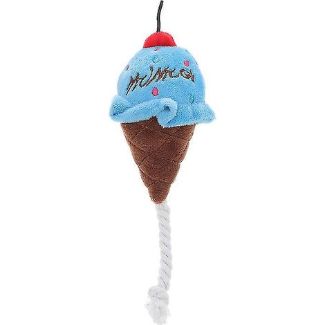 Adorable peluche sonore en forme de cornet de glace à mâcher pour chiens, chiots et chats.