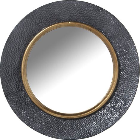 Miroir Mural Rond en métal Noir et doré 65 x 4 cm, INT. 41 cm. (1/3)