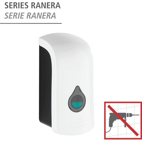 WENKO Desinfektionsmittel-Spender Ranera L Weiß, Seifenspender & Desinfektionsspender, Füllmenge: 740 ml, Weiß, Kunststoff weiß schwarz (1/5)