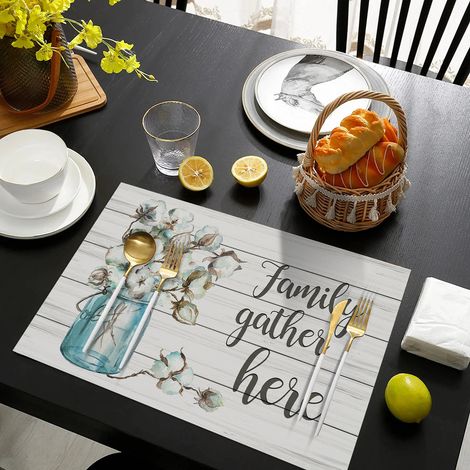 Hot-selling PVC placemats, non-slip, waterproof, heat-insulating, letter series, hotel restaurant Western-style placemats - Letter design - 2 - Leather printed with color 3045CM