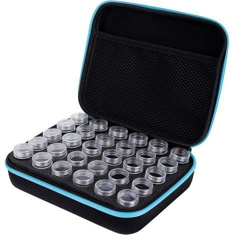 Étui de transport pour peinture au diamant, sac de rangement pour organisateur de peinture au diamant de 30 boîtes avec étui à outils pour bouteille (1/5)