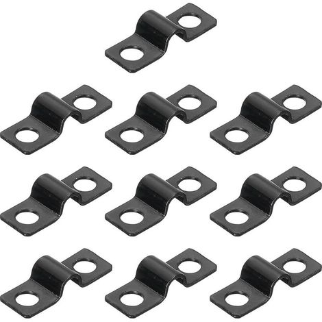 Collier de fixation en forme U 5 mm 2 trous noir lot de 100 pièces pour câbles et conduits (1/5)