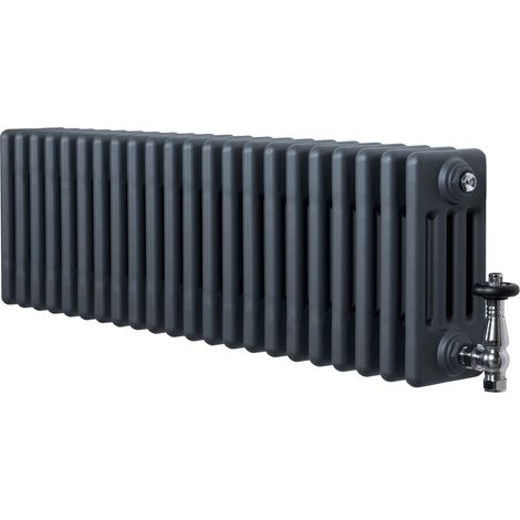 Röhrenheizkörper 4 Säulen + TRV Chromventile,Horizontal, (1/5)