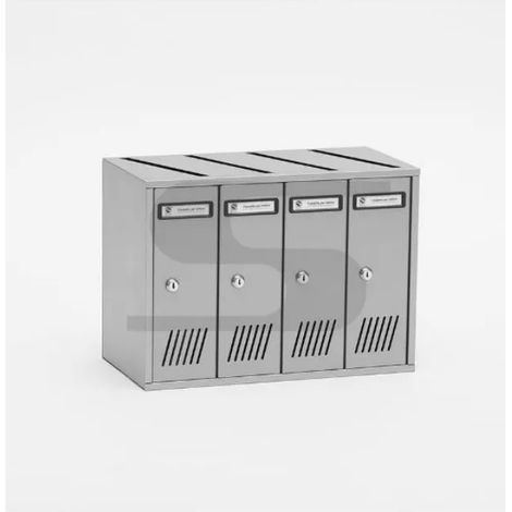 Silmec SC 7V Casellario Postale Verticale 4 Porte Alluminio 45,6x33x23,5 cm colore Argento (1/2)