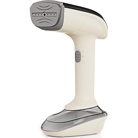 Défroisseur vapeur portable 1800 W, chauffe rapide en 20 secondes, semelle céramique, fer vapeur 2 en 1 avec brosse anti-peluches, 120 V, blanc (1/5)