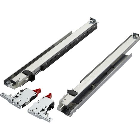 Salice Tablarauszug Vollauszug mit 3D Verstellung PROGRESSA+ SHELF PUSH 400 mm 50 kg, Push-Open für grifflose Fronten, 1 Paar (1/5)