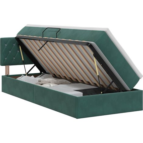Maison Exclusive - Letto con Contenitore Verde Scuro 100 x 200 cm Velluto (1/5)
