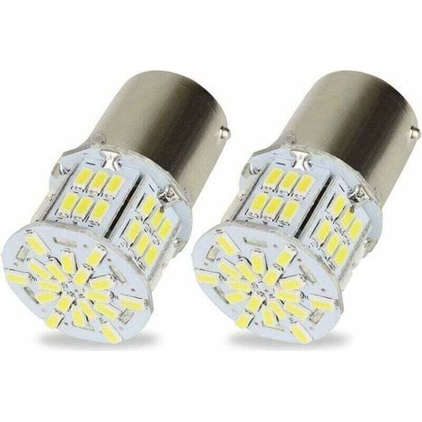 2er-Pack LED-Lampen 1156 BA15S P21W, 3014 54 SMD, ultrahelles Weiß, für Auto-Rückleuchten, Blinker und Rückfahrscheinwerfer, 12 V, 6500 K (1/4)