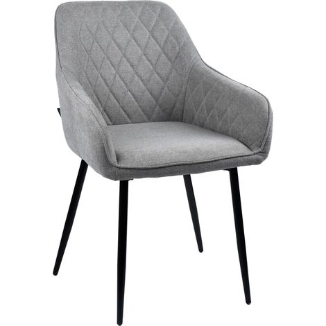Silla tapizada Rello, tela, gris (1/5)