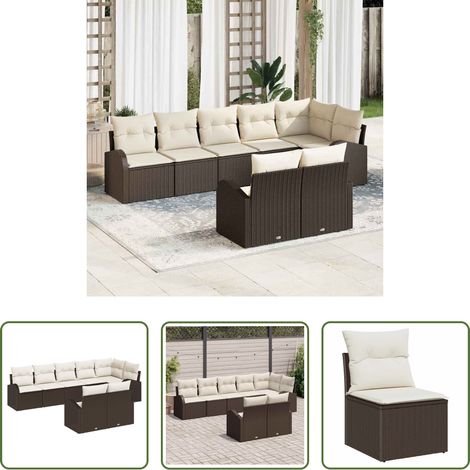Poly-Rattan - Gartensofa-set 8 pcs Poly-Rattan (1/5)