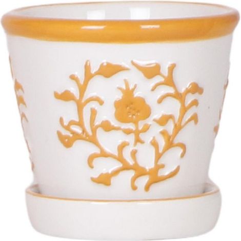 Cache-pot Décoratif Malaga en Céramique Motif Porcelaine pour Plantes Orange Ø 6 cm - PANGIVO (1/3)