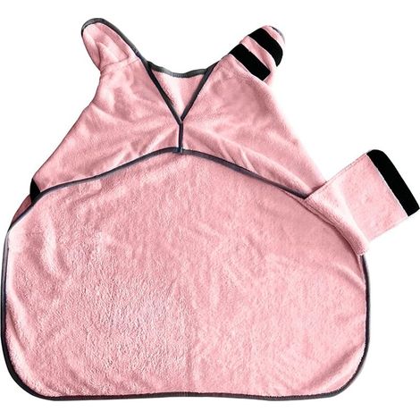 Peignoir pour chien après le bain, doux et absorbant, en microfibre rose, pour chiens de petite, moyenne et grande taille. (1/5)