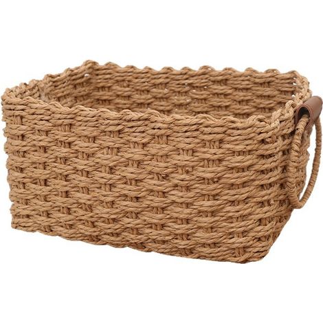 SIENTICE Panier de rangement en corde de papier pour salle de bain, petit panier de rangement,mini panier de rangement en osier,pour salon(201410cm) (1/5)