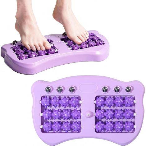 Rouleau Massage Pied Violet Appareil Masseur Pieds Portable Double Rouleau de Massage Plantaire (1/5)