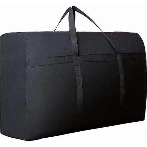 Grand sac de rangement 180 L en tissu Oxford imperméable pour courtepointe et vêtements, lavable, convient pour les bagages de voyage (100 x 60 x 30 cm, noir) (1/5)