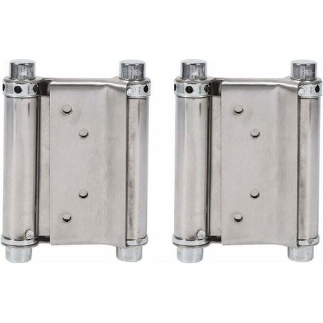 2Pcs Charnières À Ressort Double Action en Acier Inox Charnières de Porte de Saloon Gond Porte Battante, Capacité de Charge Jusqu'à 15 Kg (1/5)