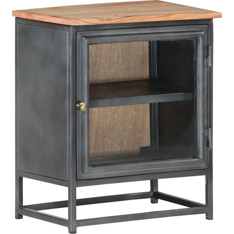 Maison Exclusive - Nachttisch Grau 40x30x50 cm Massivholz Akazie (1/5)