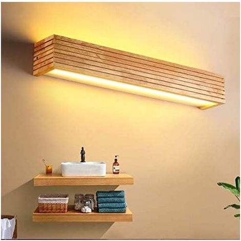 [NEVER USED] LED Wall Sconce Indoor Lighting Wooden Wall Lamp Warm Light Lamp for Bedroom Living Room Office Hallway (35cm new)