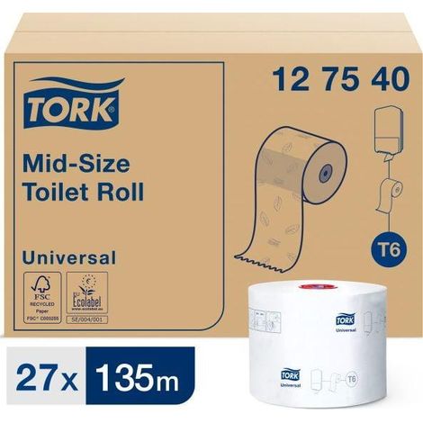 Tork Universal T6 Toilettenpapierhalter weiß 135m