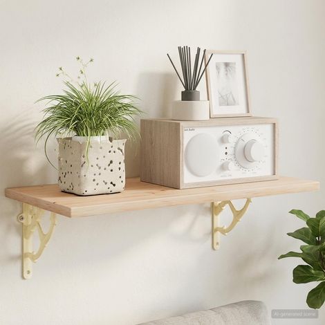 vidaXL Soportes para estanterías de pared 2 uds. Blanco antiguo (1/5)