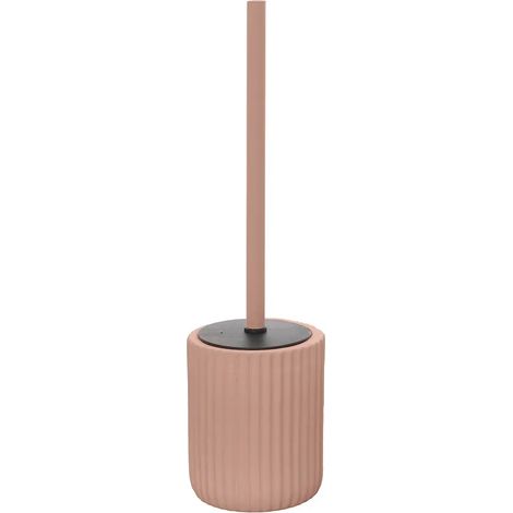 Scopino wc rosa in ceramica soft touch con setole nere Spring (1/5)