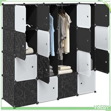 4019584 Cubes de rangement 16 pcs avec tiges de suspension PP (1/5)