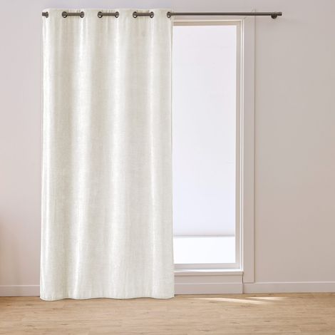 Rideau en Velours Jacquard "Isak" 140x260cm Naturel (1/5)