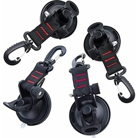 Set di 4 ancoraggi a ventosa con attacco a ventosa per auto, campeggio, teloni, accessorio a ventosa multifunzionale per tende come tende da sole laterali per auto, Lilaris (1/5)