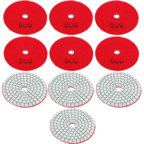 Lot de 10 disques de ponçage diamantés de 7,6 cm (3 pouces) pour le polissage du marbre, du béton et de la pierre (grain 500).