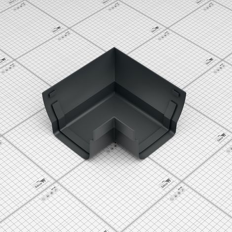 Angle int. 90° face plane / Angle ext. 90° face galbée pour gouttière double profil - Anthracite