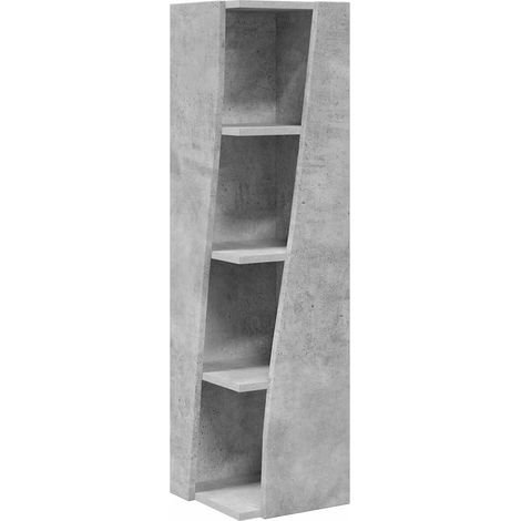 Mobile angolare Grigio cemento 27,5x27x102cm Legno multistrato vidaXL