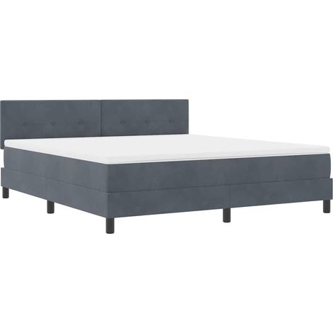 Maison Exclusive - LED Boxspringbett mit Kopfteil Dunkelgrau 180 (1/5)
