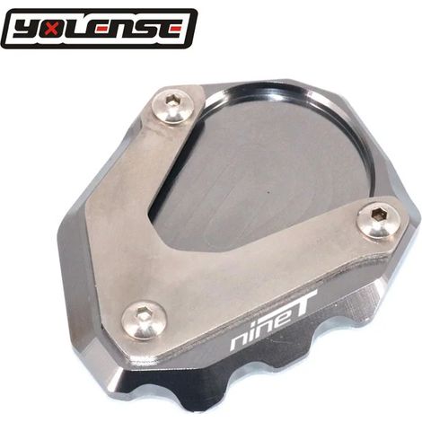 (Gris) Compatible avec BMW R Nine T R nineT Rnine T RNINET 2014-2016 - Extension de béquille latérale pour moto - Plaque de support - Support agrandi (1/4)