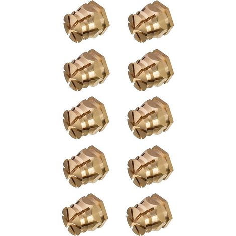 Packung mit 10 Messing-Distanzhülsen M6 x 8 mm – Für Holzmöbel – Verbindungsverstärkung – Schrauben- und Mutterneinsatz (1/4)