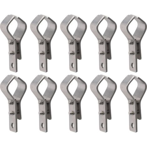 SS304 – Kit de quincaillerie pour voile d'ombrage, colliers de serrage en acier inoxydable pour filet de pare-soleil, supports métalliques réglables pour poteaux de 16 à 26 mm, pour