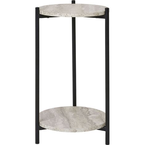 Leuven Beistelltisch Ø27cm Beige Travertin Dekor.