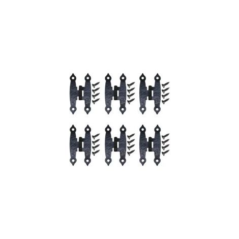10 Pièces Armoire Antique Noire Porte Bagages Charnières Hinges Décoration Hinges avec Vis Charnières en Métal Charnière à Fleurs Quincaillerie Ancienne, 65 33mm (1/5)