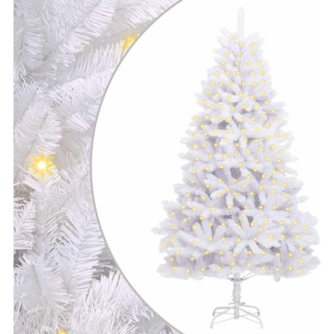 Sapin de Noël artificiel avec 300 LED Blanc 210 cm PVC et métal