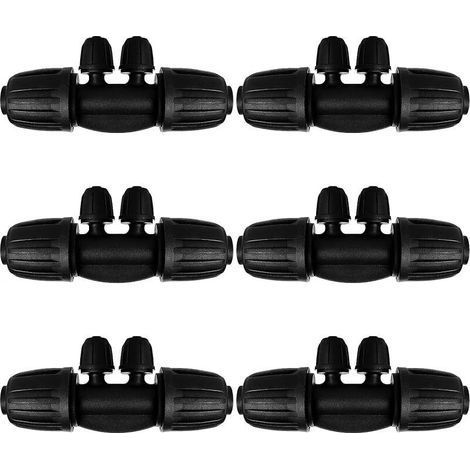 pair 6 Pièces 4-Voies Raccord de Tuyau D'Irrigation pour Tube 13/16 mm à 4/7 mm, Connecteur de Tuyau en T Barbelé, Connecteur D'Irrigation Goutte à Goutte à 4-Voies pour Jardin, Pelouse (1/5)