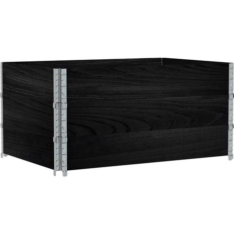 Vassoio per fioriera aiuola rialzata piante fiori terrazza giardino 120 x 80 cm legno massello di pino nero 020037412