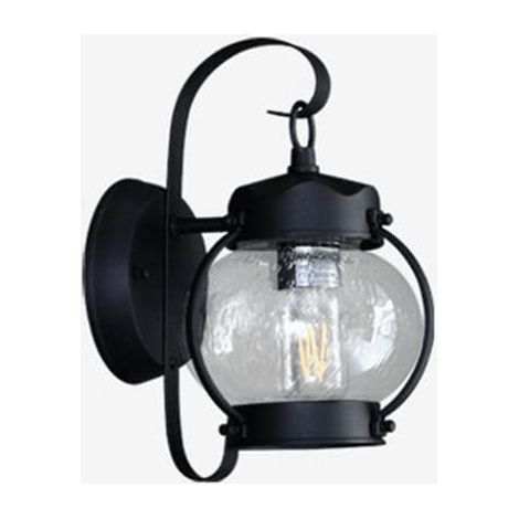 Applique Murale Lanterne rétro, Applique Murale étanche IP65 Noire extérieure avec Abat-Jour décoratif en Verre à Bulles, Appliques murales Simples pour Couloir, Appliques murales (1/5)