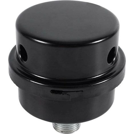 Silenziatore per compressore d'aria - Silenziatore per filtro di aspirazione dell'aria in metallo nero Filettatura 3/8 16MM per parti di aspirazione del compressore d'aria senza olio