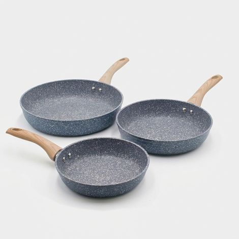 Set aus 3 Antihaft-Aluminium-Pfannen mit Holzgriff Pierre Gourmet (1/3)