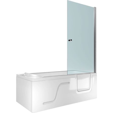 Seniorendusche und Sitzwanne Kombination Wanne mit Tür S17D-L 150x75x194cm OHNE 2K Scheiben Versiegelung (1/5)