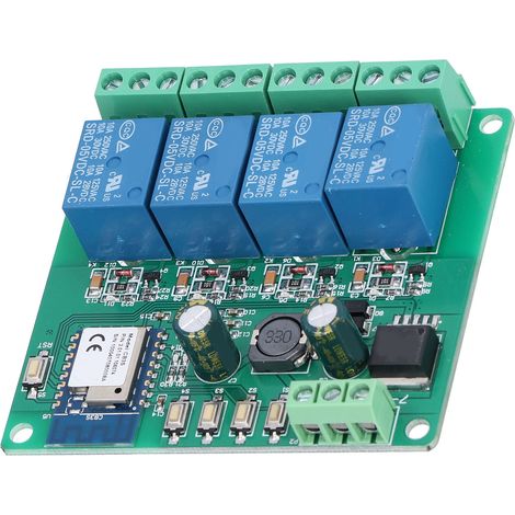 Module Relais WiFi 4 Canaux, Contrôle par Application Mobile, Minuterie avec Verrouillage et Impulsion, Carte Intelligente pour Domotique (1/5)