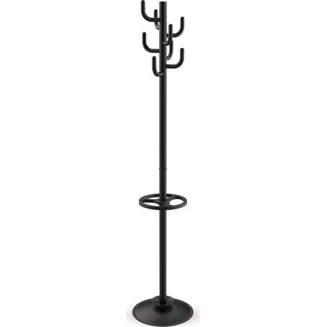 Porte-manteau noir 8 patères porte-paraubies stable (1/3)