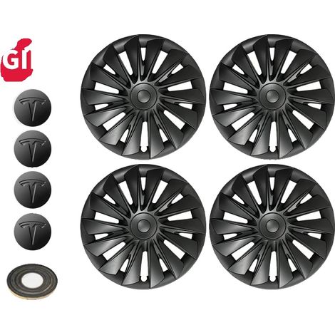 Radabdeckung, 19 Zoll, passt für Tesla Model Y 2020-2024, Matte Schwarz 4PCS, Tesla, Modell Y 19Zoll (1/2)