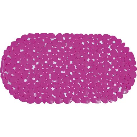 1 Tapis De Bain PVC 68x35 Cm Surface Antidérapante Couleur Fuschia Pour Salle De Bain (1/4)