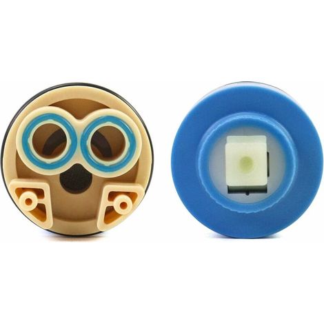 Cartouche de rechange en céramique, Céramique pour mitigeur, Cartouche en céramique pour cuisine ou salle de bain 40 mm, Bleu, avec fond (1/4)